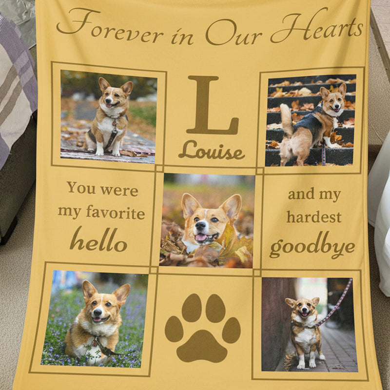 Personalized Photo Collage Blanket - Pet Loss Gift with Name & Multiple Pictures