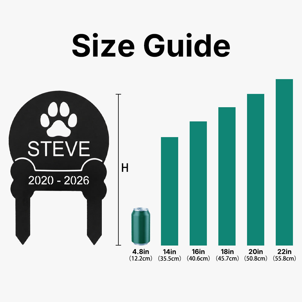 Personalized Paw Print Pet Memorial Garden Stake