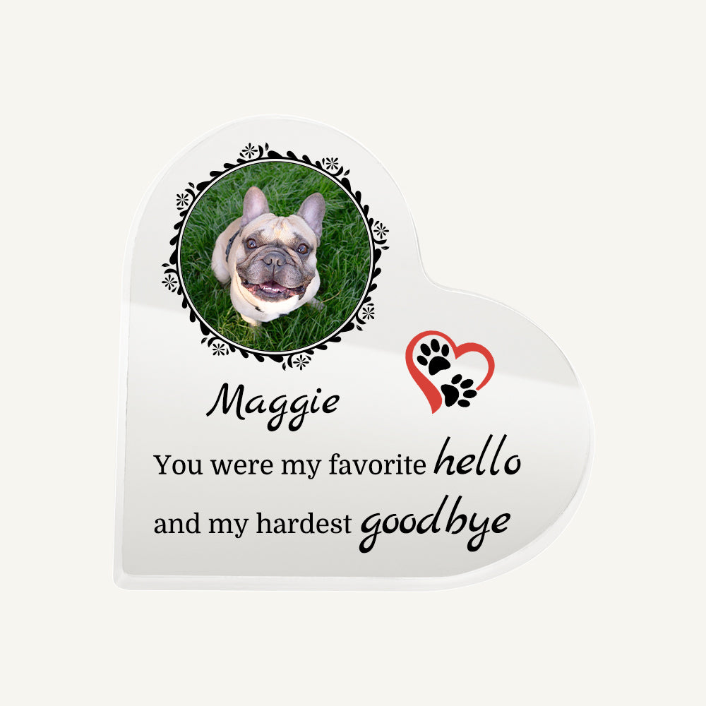 Personalized Pet Heart Acrylic Block