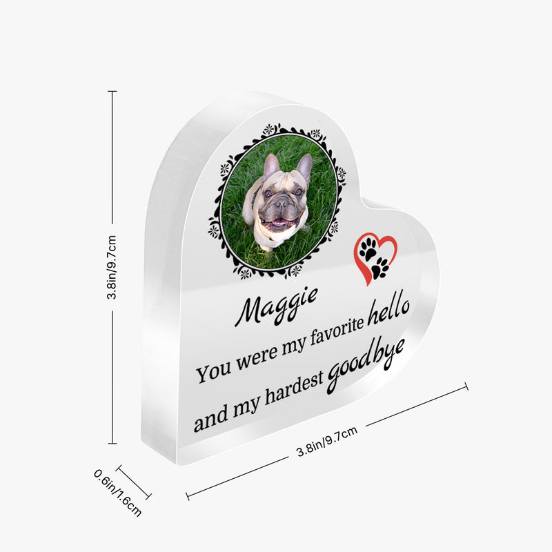 Personalized Pet Heart Acrylic Block