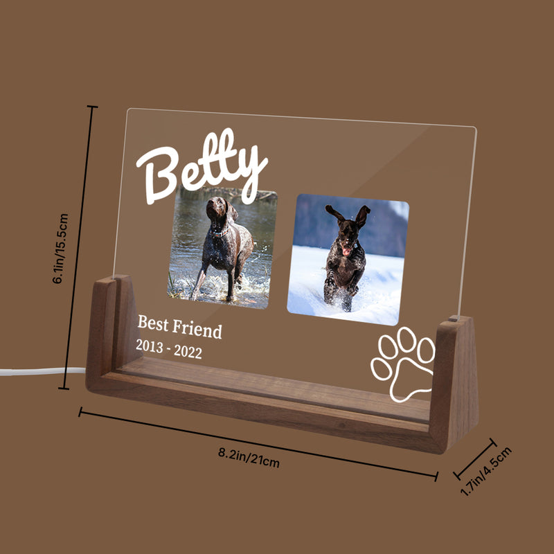 Personalized Pet LED Acrylic Memorial Plaque
