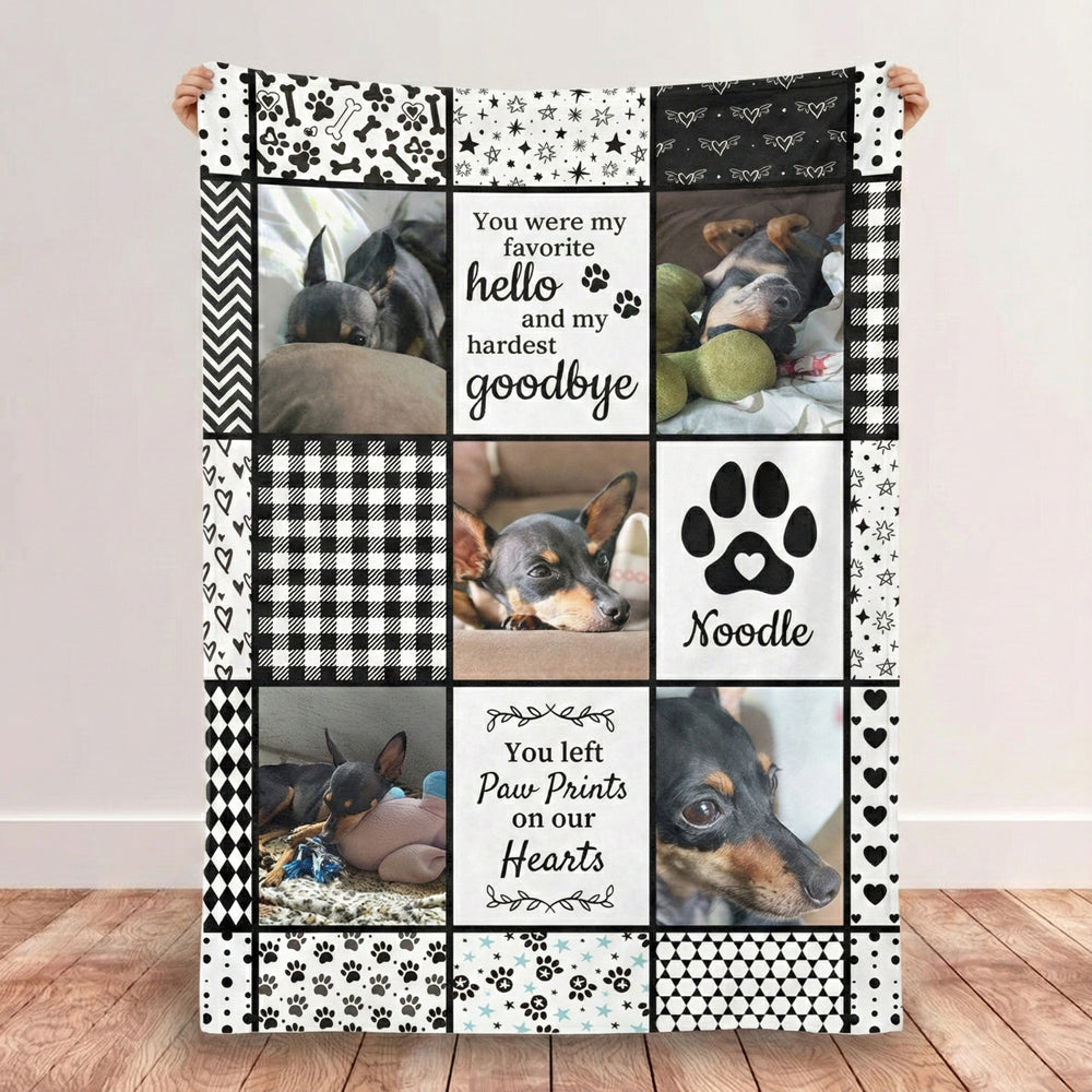 Personalized Pet Memorial Photo Blanket - Custom Remembrance Gift