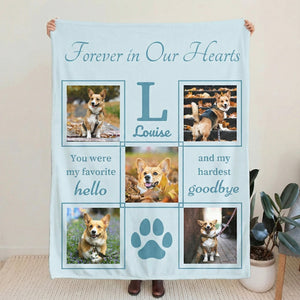 Personalized Photo Collage Blanket - Pet Loss Gift with Name & Multiple Pictures