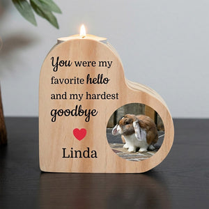 Personalized Pet Memorial Candle Holder with Photo