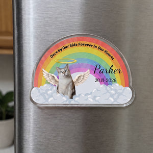 Personalized Rainbow Bridge & Angel Wings Pet Memorial Fridge Magnet