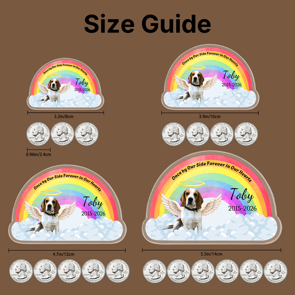 Personalized Rainbow Bridge & Angel Wings Pet Memorial Fridge Magnet