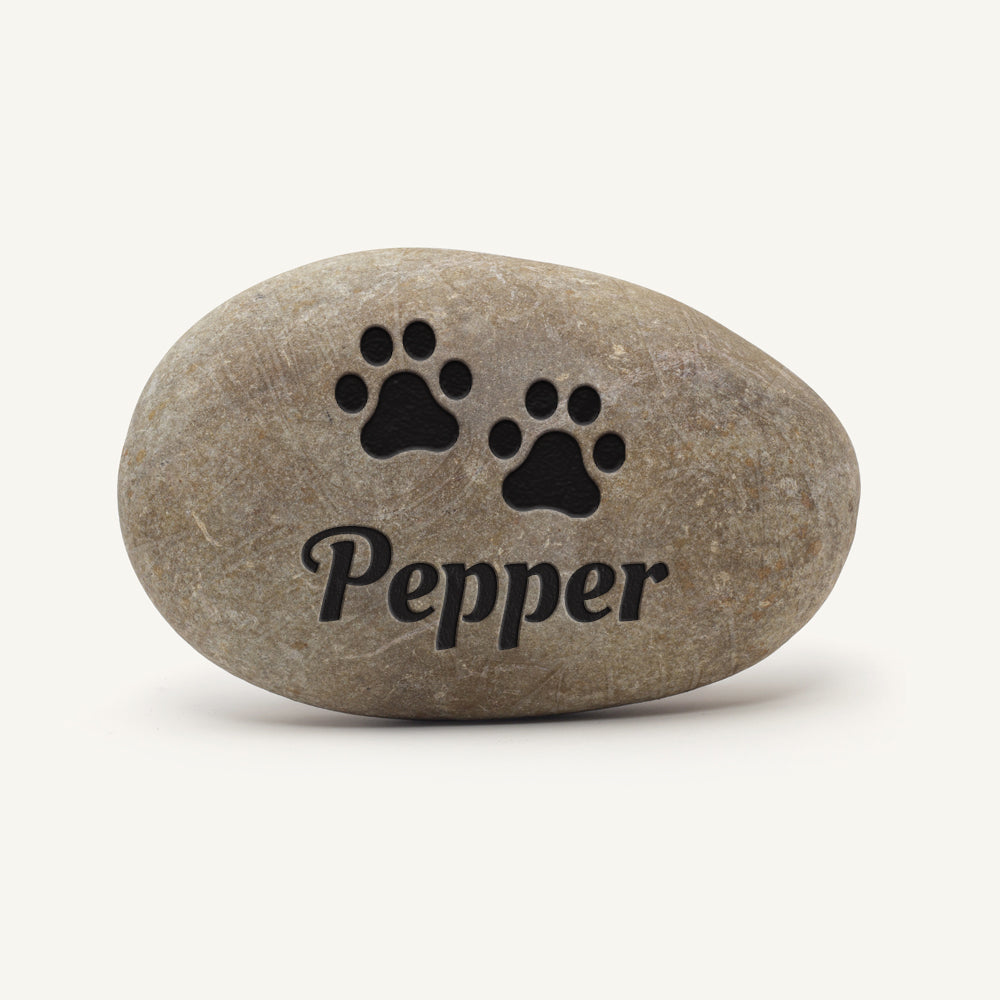 Pet Memorial Natural River Rock