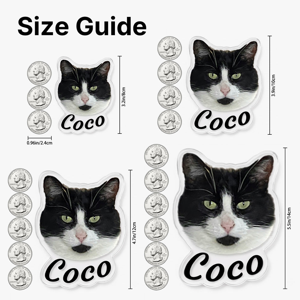 Pet Face Shaped Magnet with Name