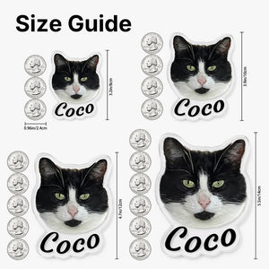 Pet Face Shaped Magnet with Name