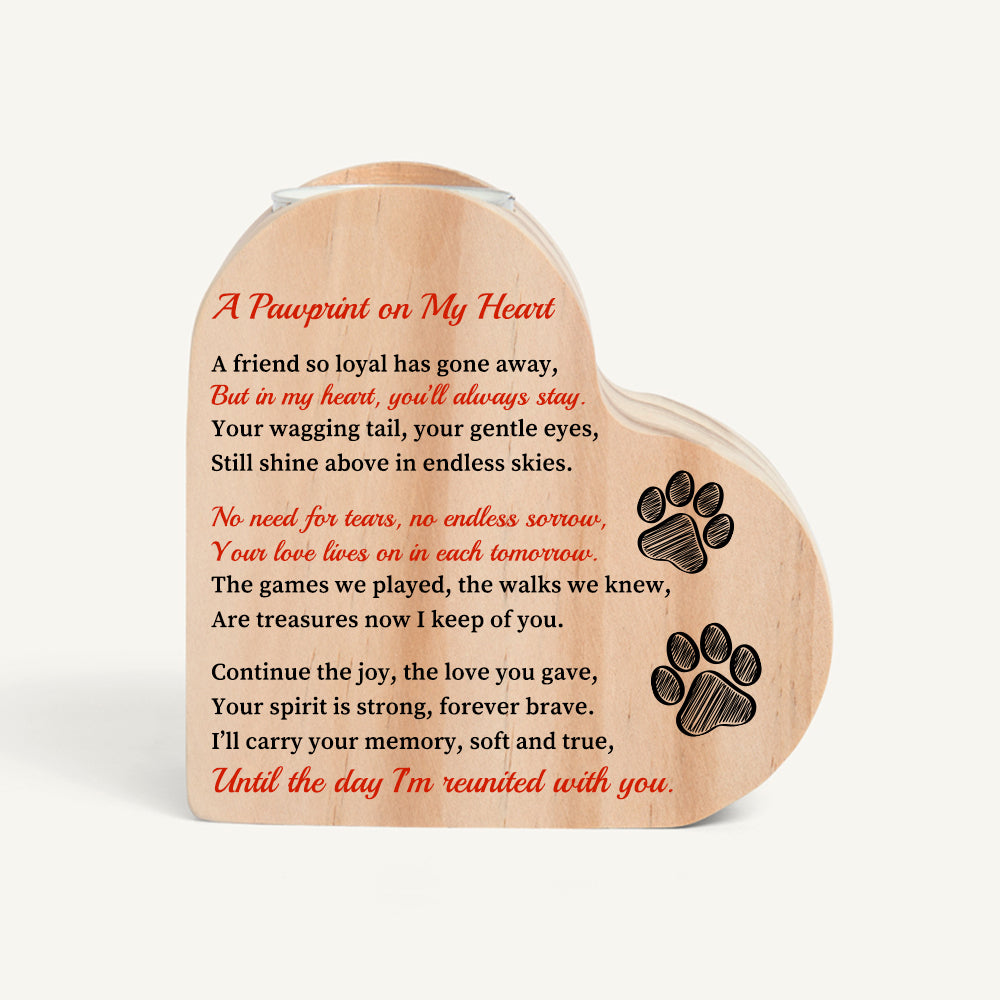 Pet Memorial Heart Shaped Candle Holder