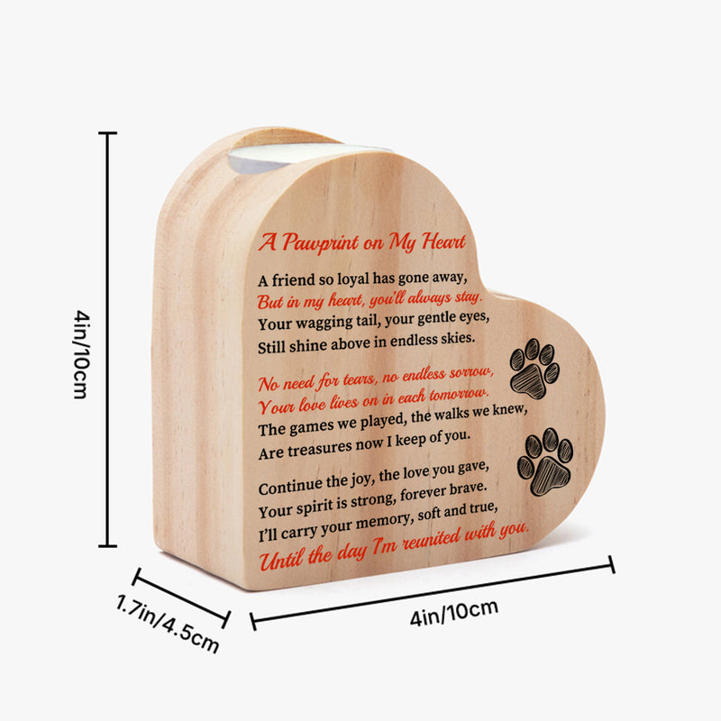Pet Memorial Heart Shaped Candle Holder