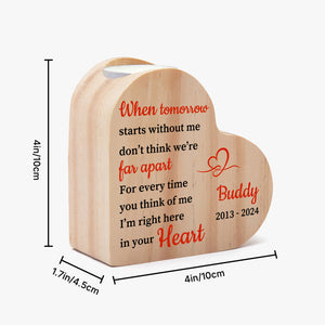 Pet Memorial Heart Wooden Candle Holder