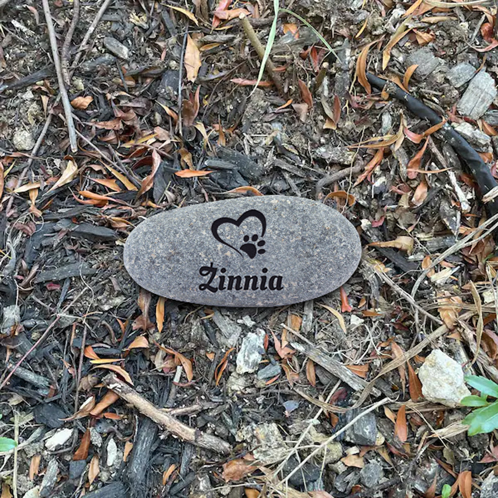 Pet Memorial Natural River Rock