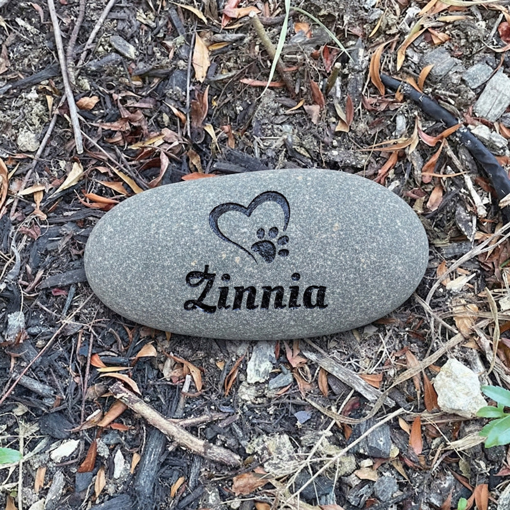 Pet Memorial Natural River Rock