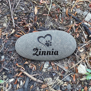 Pet Memorial Natural River Rock