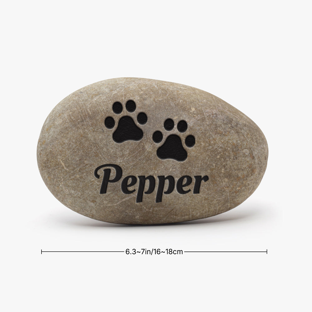 Pet Memorial Natural River Rock