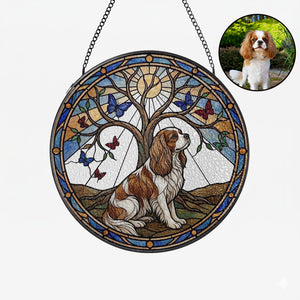 Pet Stained Glass Suncatcher with Tree of Life Window Decor