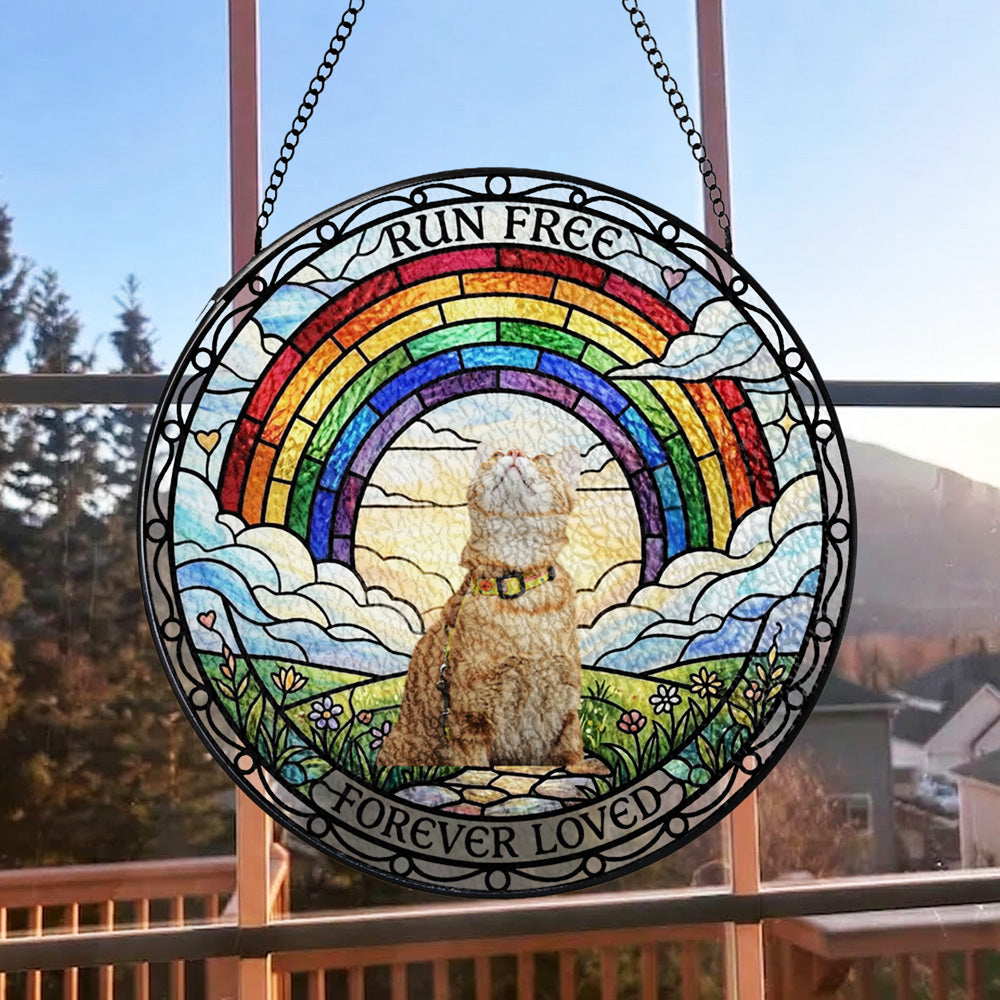 Rainbow Bridge Memorial Stained Glass Suncatcher