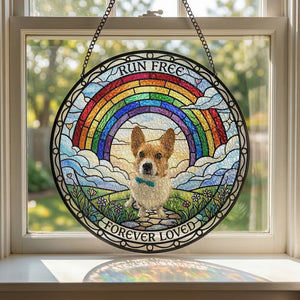 Rainbow Bridge Memorial Stained Glass Suncatcher
