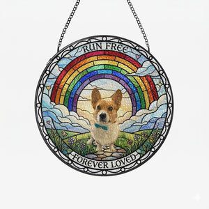 Rainbow Bridge Memorial Stained Glass Suncatcher