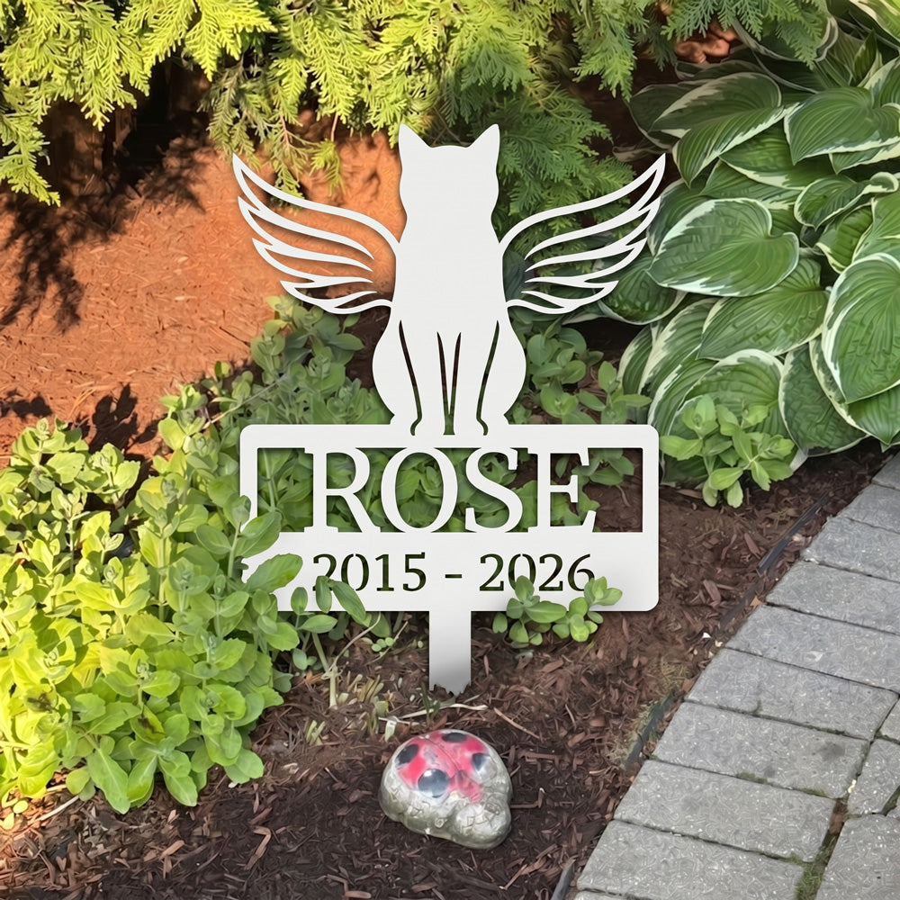 Custom Angel Wings Pet Memorial Garden Stake