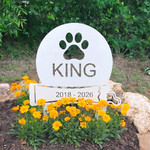 Personalized Paw Print Pet Memorial Garden Stake