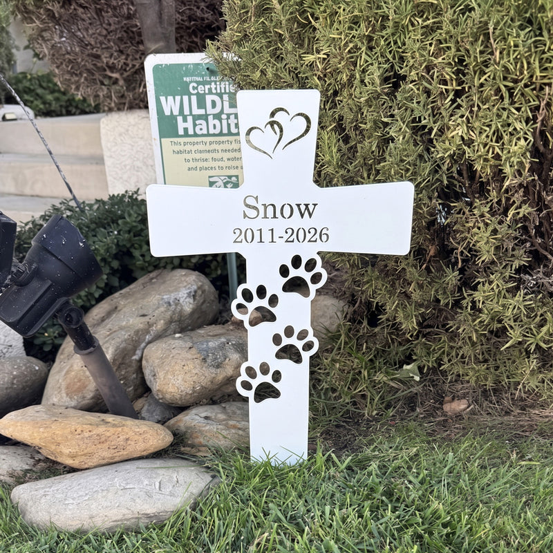 Personalized Pet Memorial Cross Stake Grave Marker