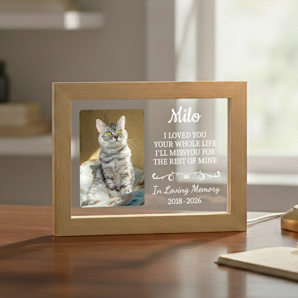 Wood LED Pet Memorial Light Frame