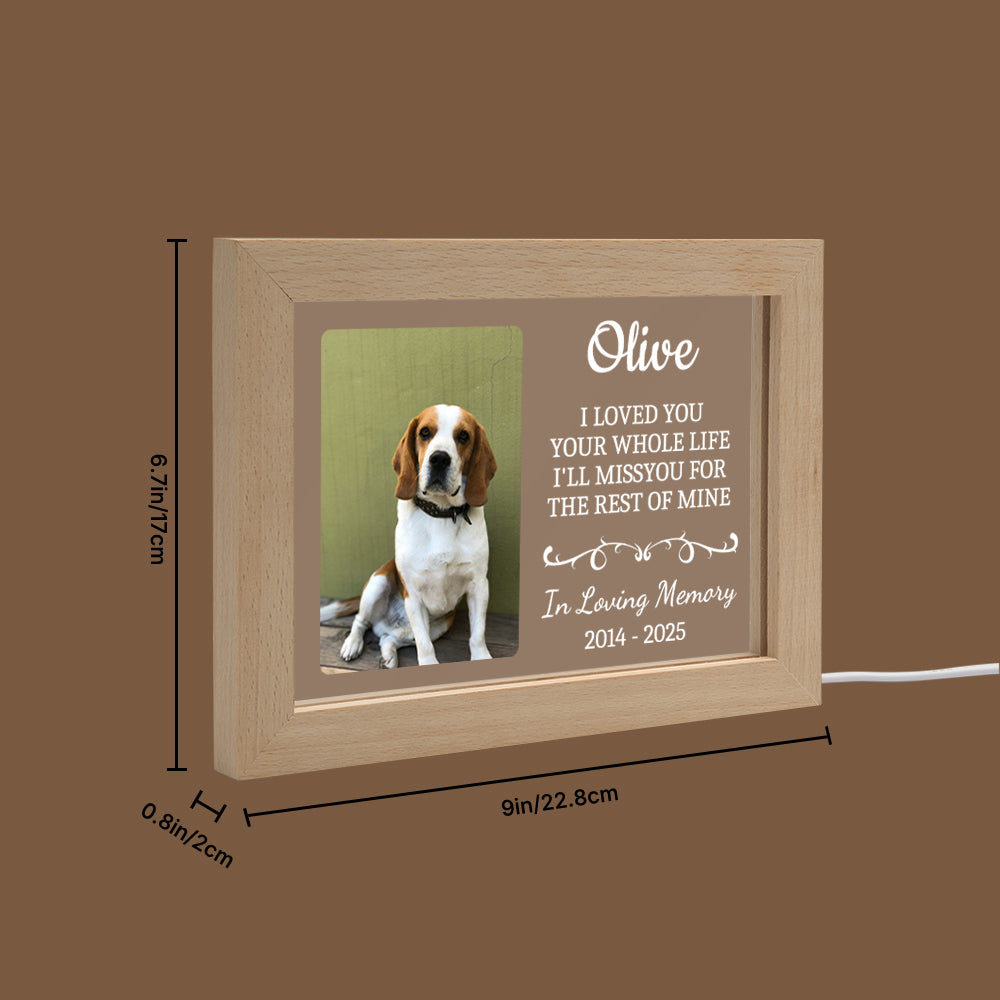 Wood LED Pet Memorial Light Frame