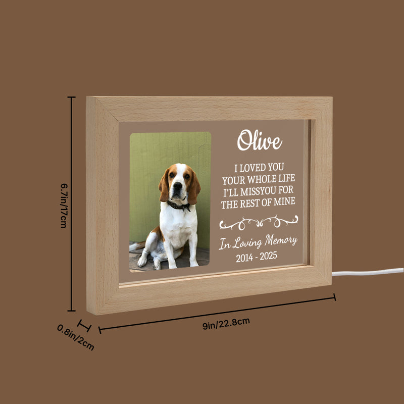 Wood LED Pet Memorial Light Frame
