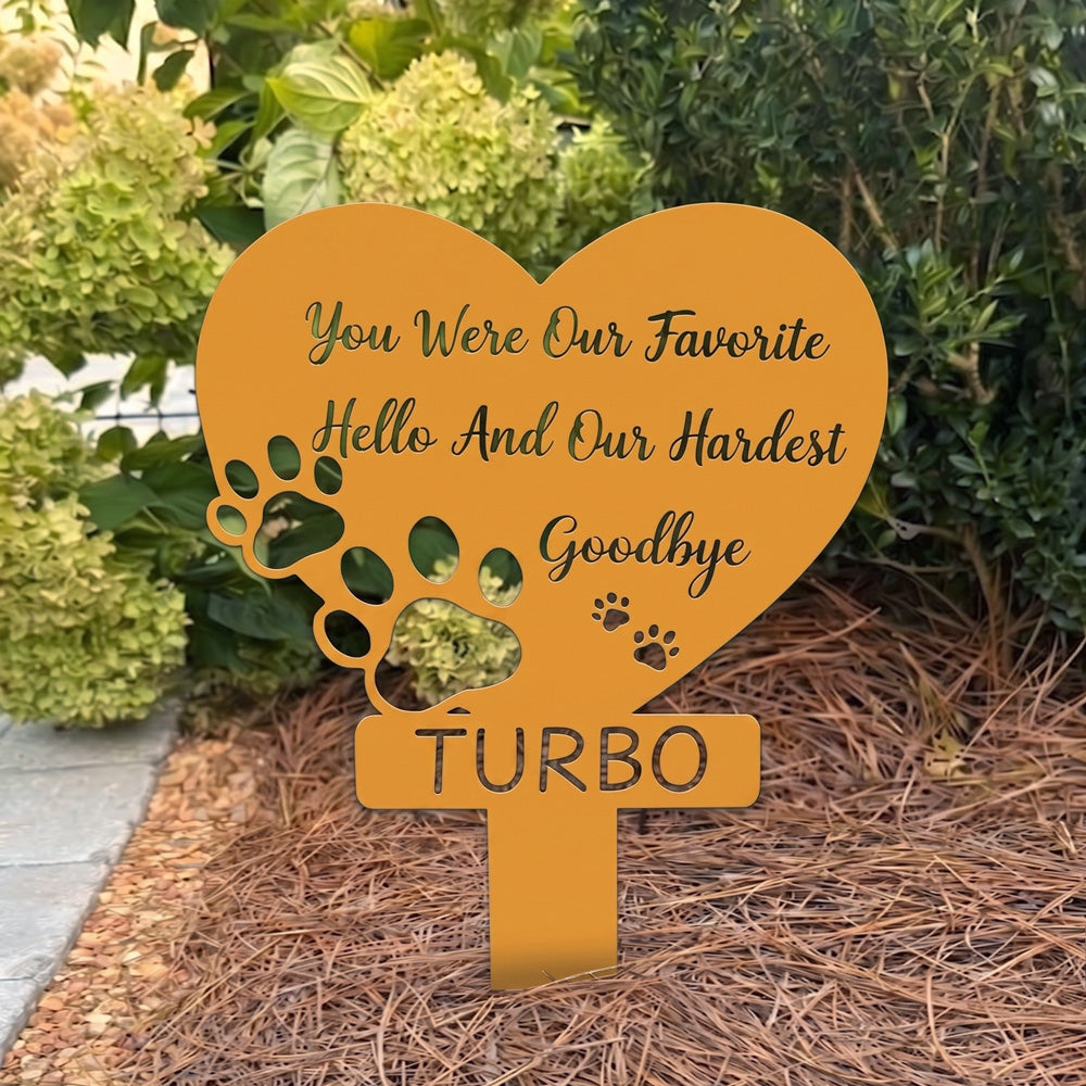 Custom Heart Pet Memorial Garden Stake Marker