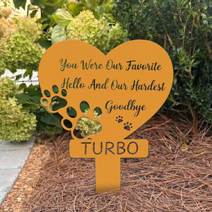 Custom Heart Pet Memorial Garden Stake Marker